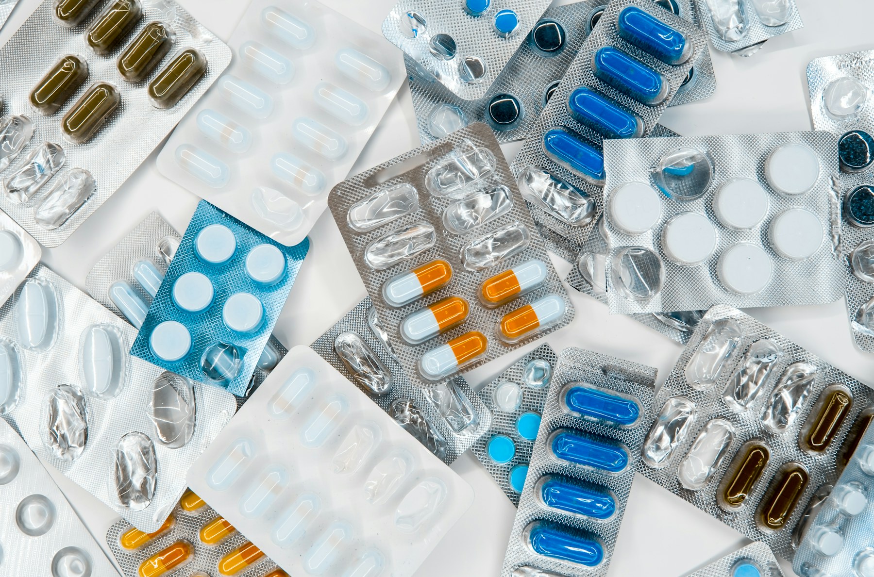Assorted medicines in sealed blister packs